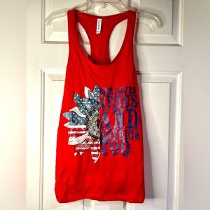 NEW Custom *Patriotic * Bella Canvas Racer Back Tank- Medium